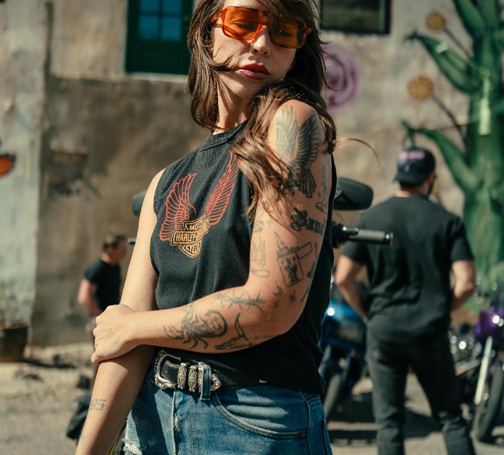 Harley Women's Chrome Eagle Ribbed Tank