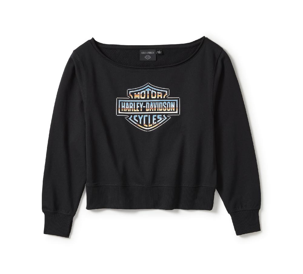 harley Women's Chrome Evo Off The Shoulder Crew