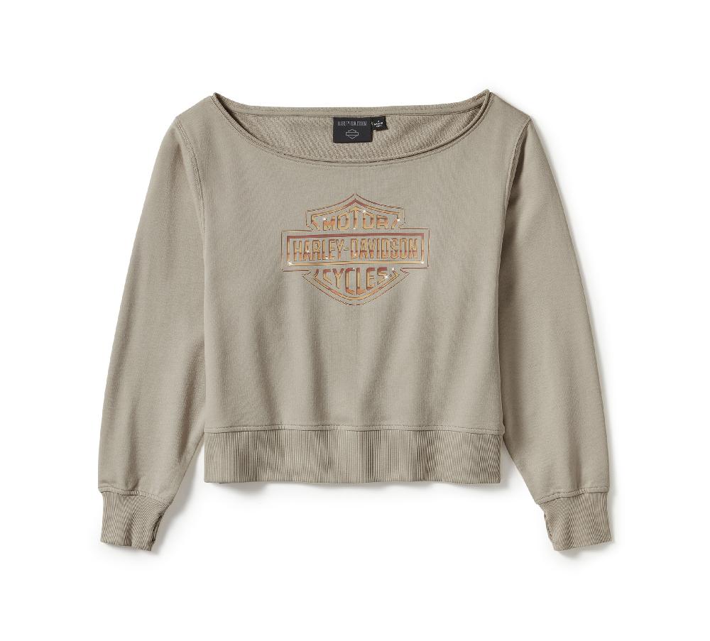 Harley Women's Chrome Evo Off The Shoulder Crew