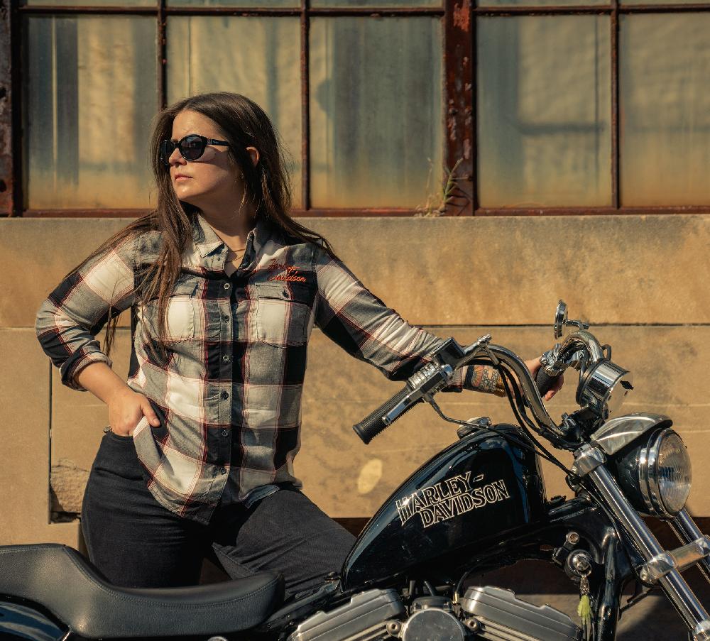 Harley Women's Classic Logo Plaid Shirt