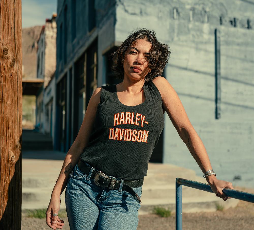 Harley Women's Essential Arched Font Ribbed Tank