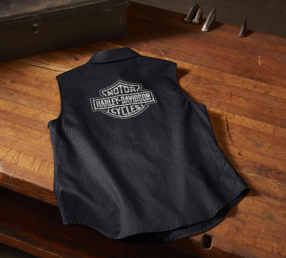Harley Women's Essential Bling Button Front Tank