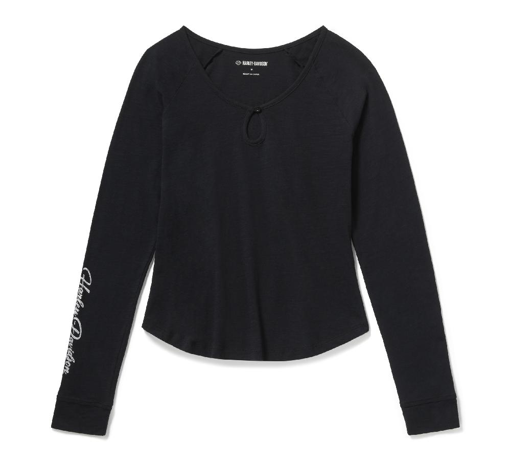 harley Women's Essential Bling Keyhole Henley