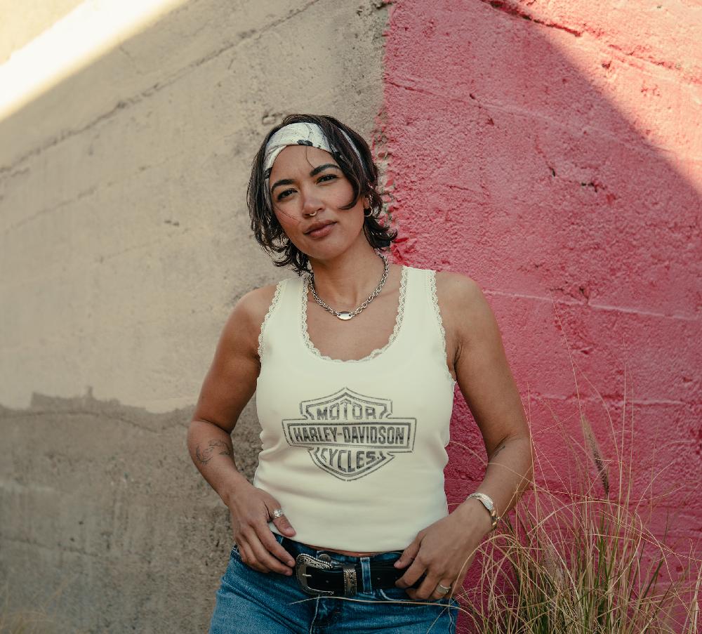 Harley Women's Essential Bling Lace Trim Tank