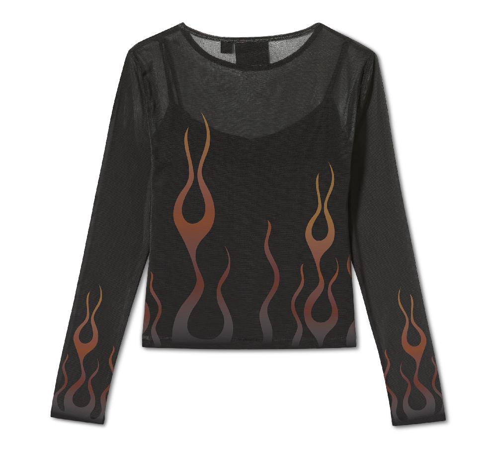 Harley Women's Flames For Days Mesh Top