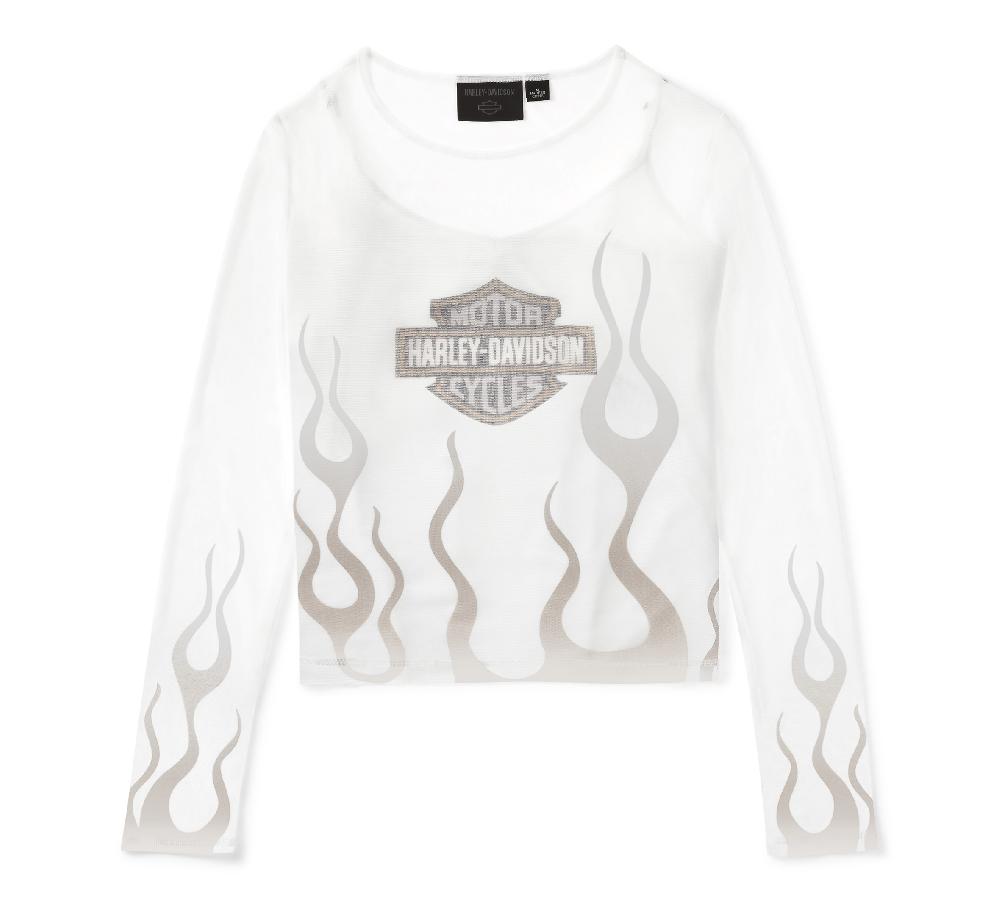 harley Women's Flames For Days Mesh Top