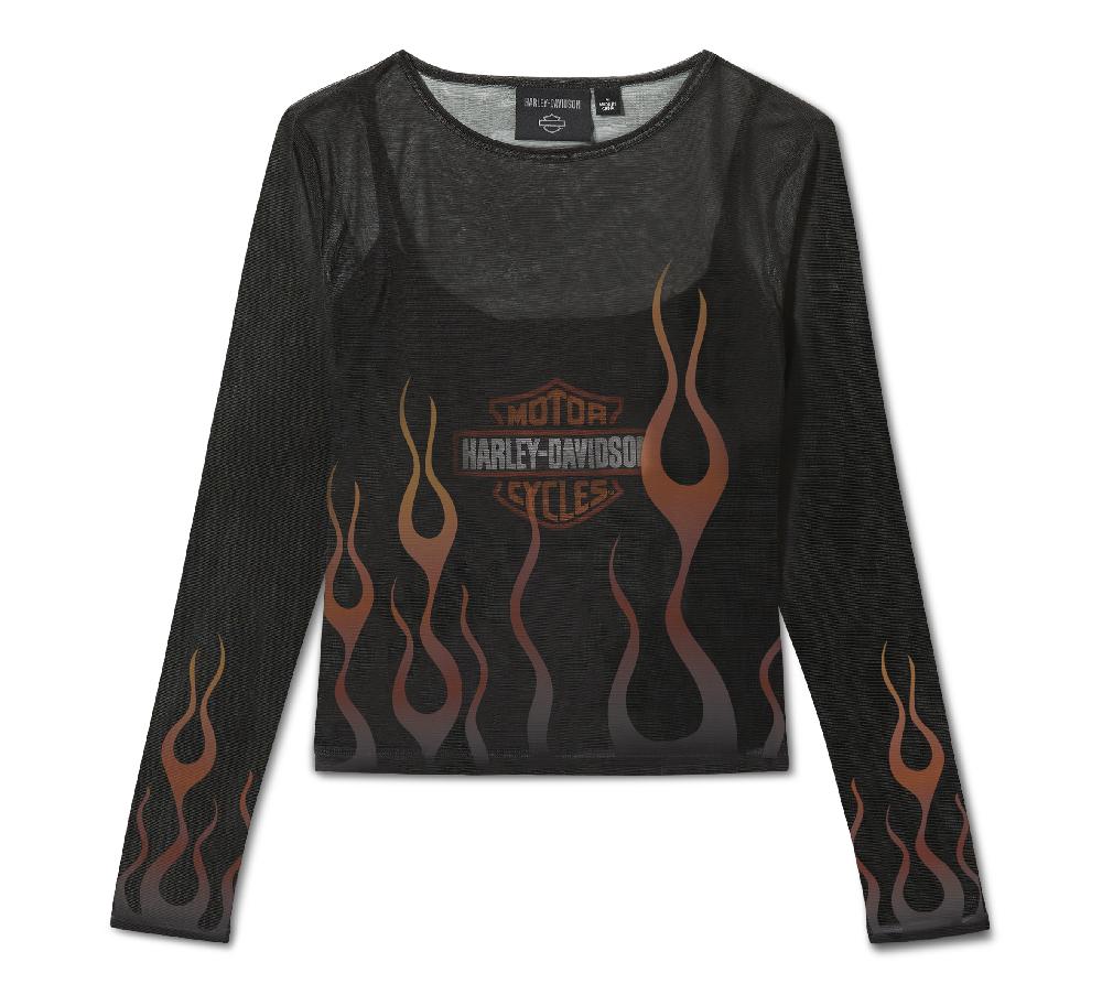 Harley Women's Flames For Days Mesh Top