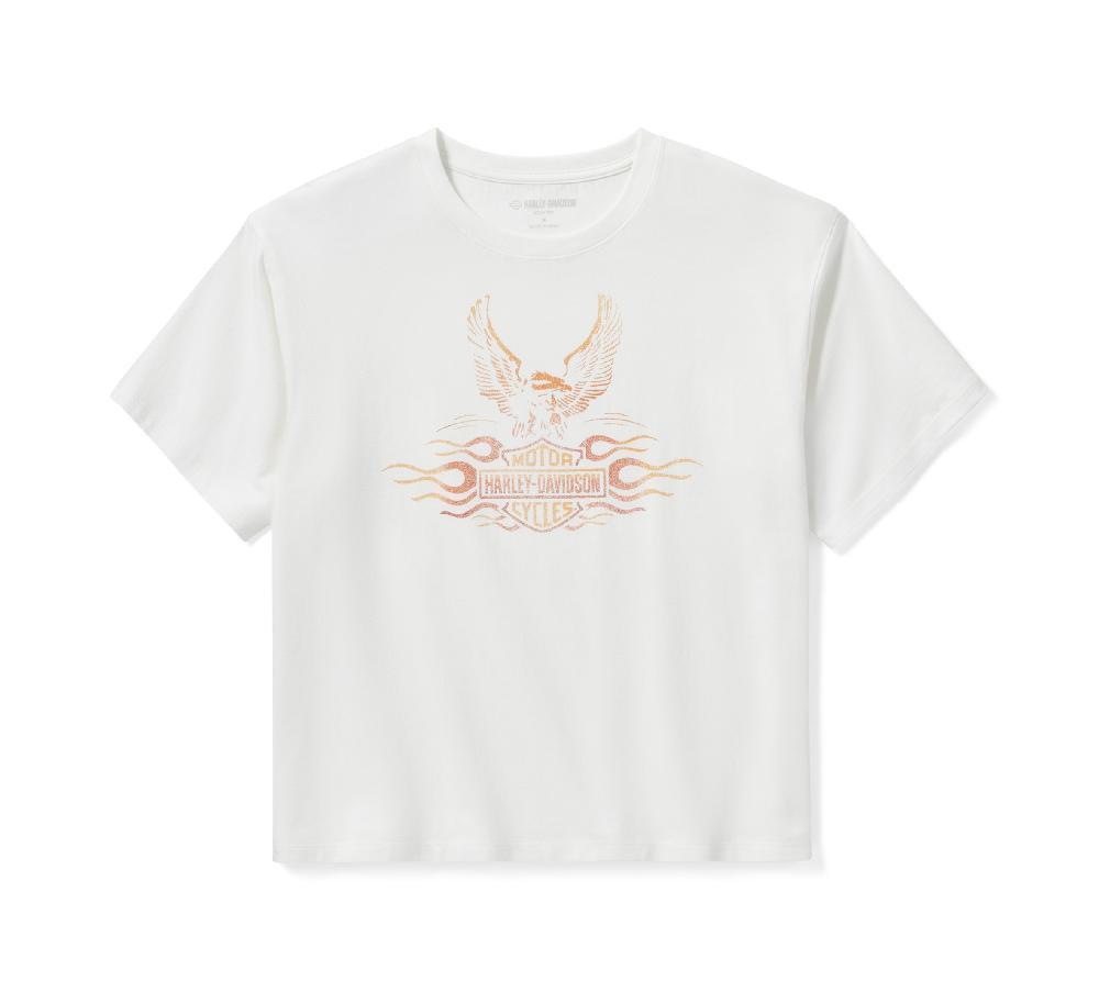 harley Women's Flaming Eagle Boxy Tee