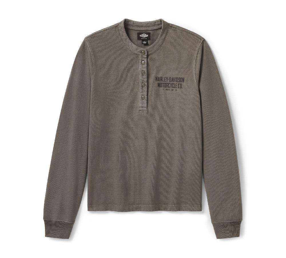 harley Women's HDMC Henley Long Sleeve Top