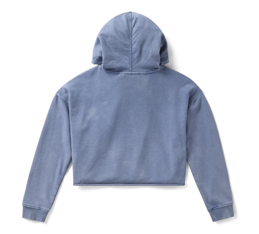 Harley Women's Neon Eagle Cropped Pullover Hoodie