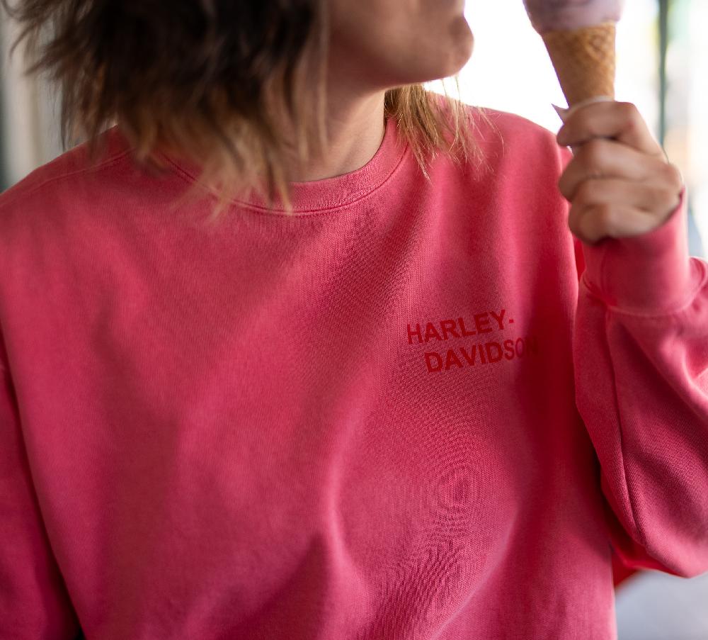 Harley Women's Oversized H-D Moto Co. Print Crew