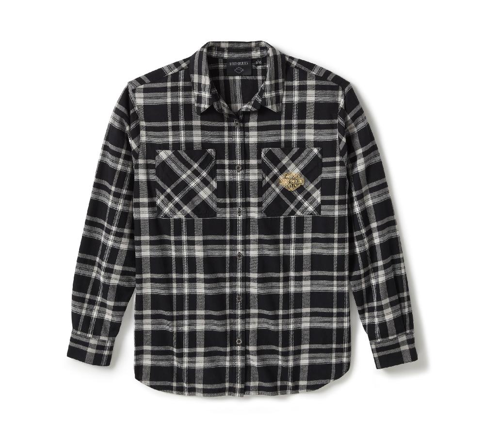 harley Women's Patch Woven Long Sleeve Shirt