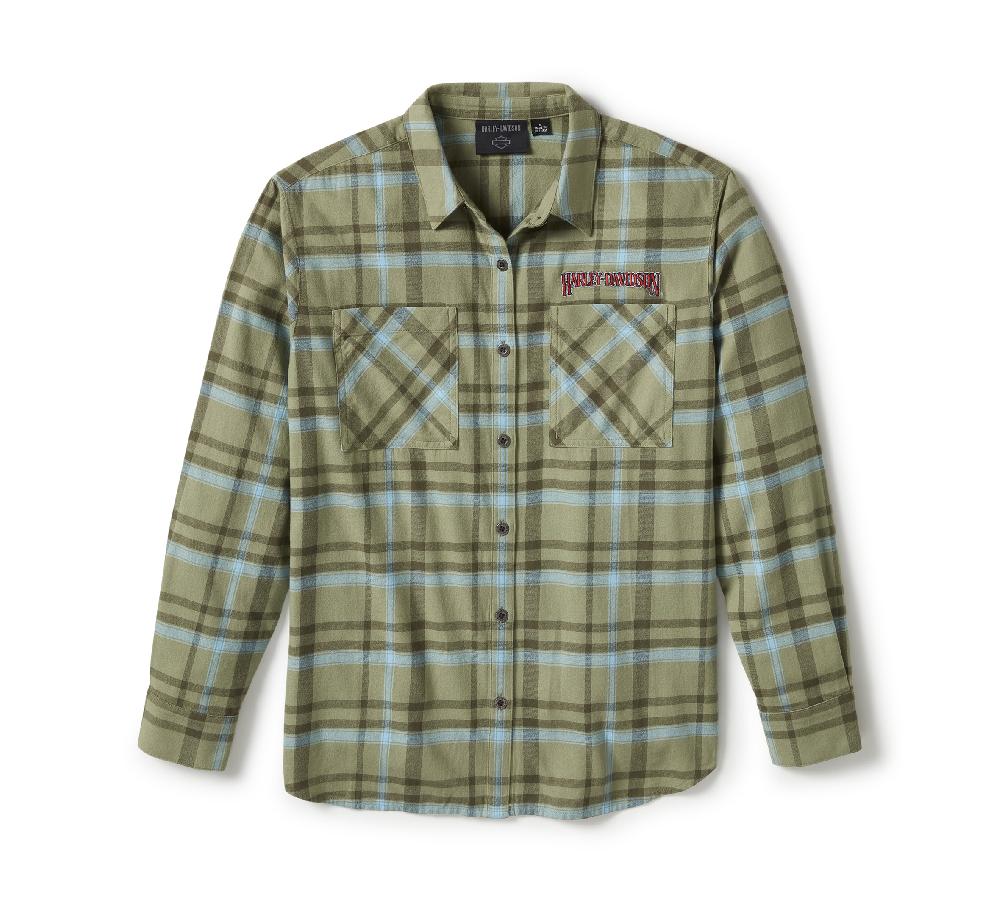 harley Women's Patch Woven Long Sleeve Shirt