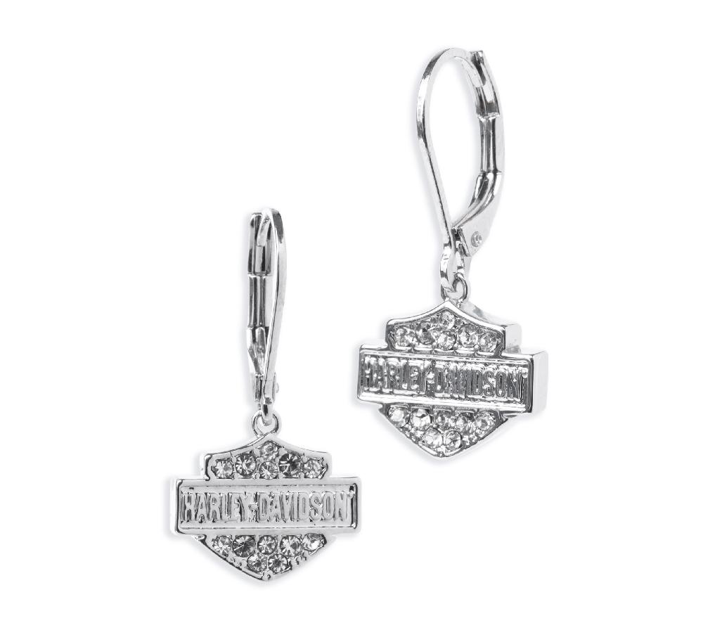 harley Women's Pavé Crystal Logo Drop Earring