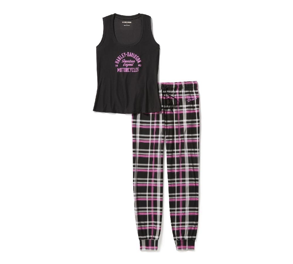 harley Women's Plaid Pajama Pant Set