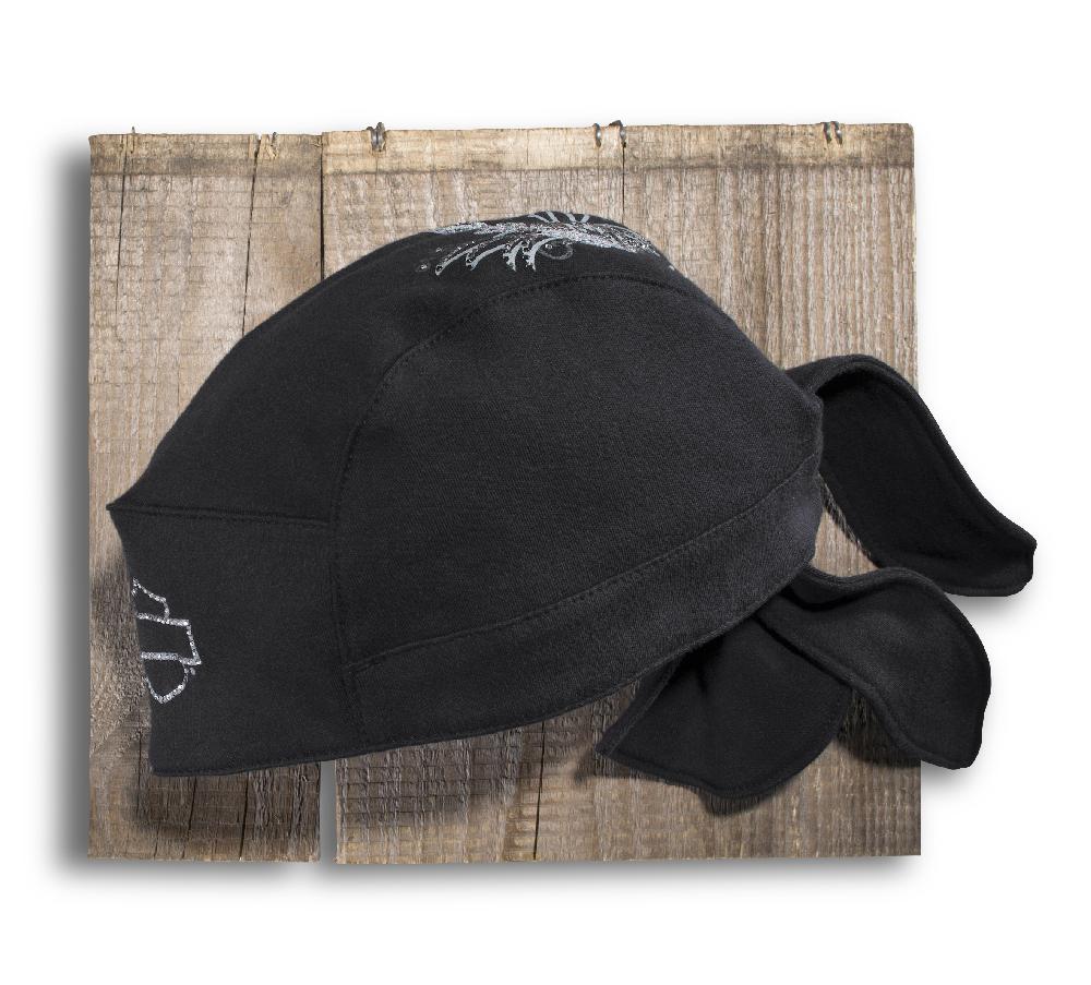harley Women's Rhinestone Wing Skull Cap