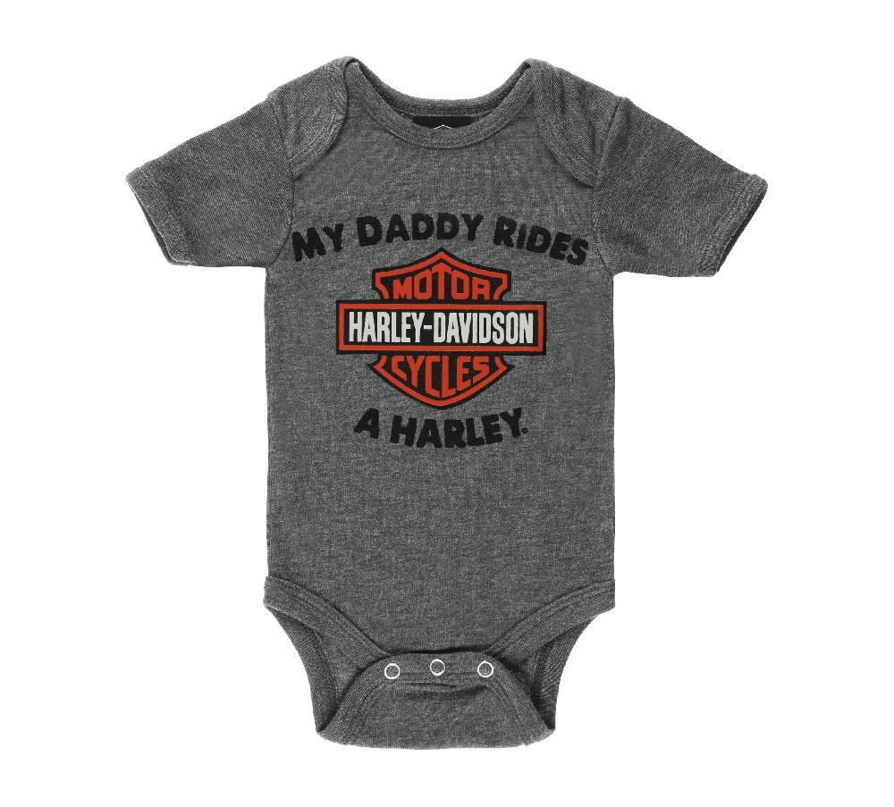 harley Infant Boys Daddy Rides a Harley Rib Bodysuit 2 Pack