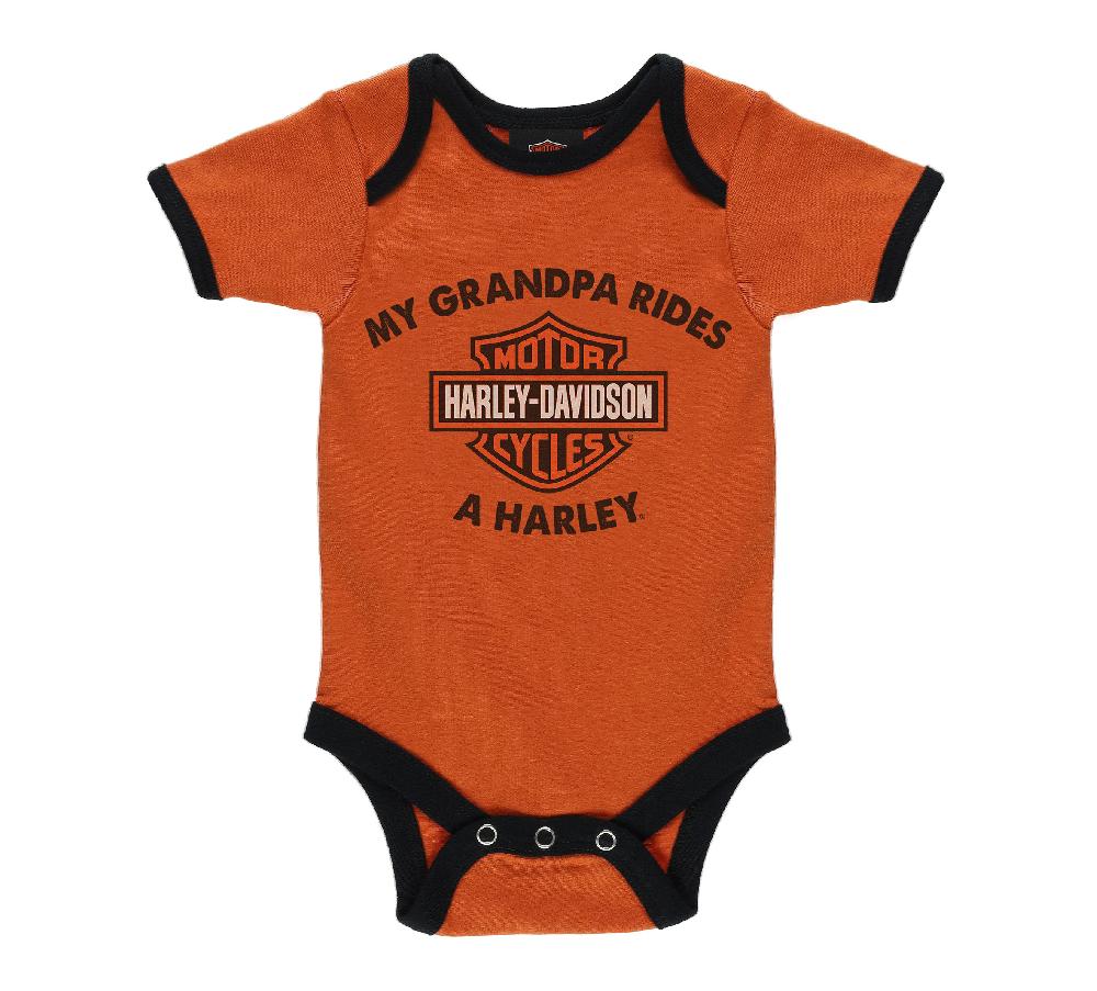 harley Infant Boys Grandpa Rides a Harley Rib Bodysuit 2 Pack