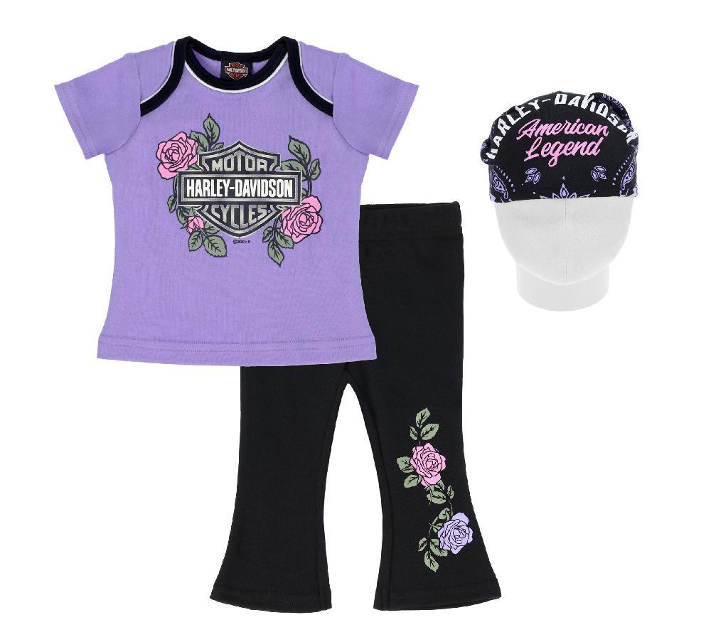 harley Infant Girls 3 Piece Interlock Hanging Gift Set