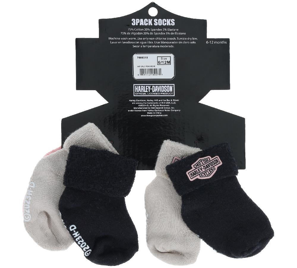 Harley Infant Girls's 3 Pack Socks In Dusty Pink / Vintage Cream