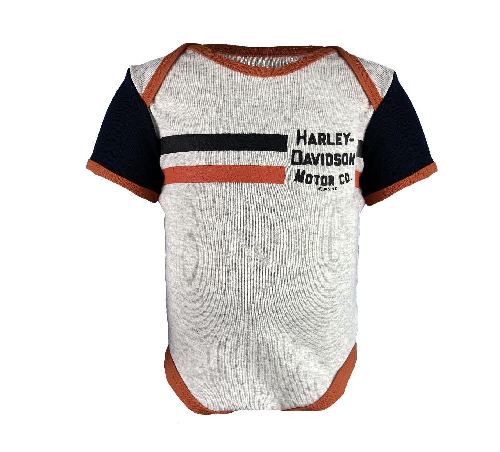 Harley Infant Ribbed 2 Pack Bodysuits - Navy/Vintage Cream