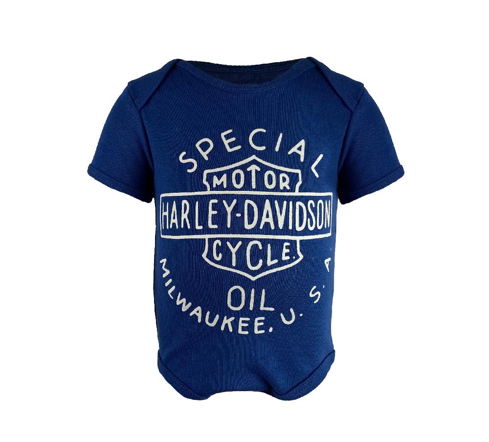 Harley Infant Ribbed 2 Pack Bodysuits - Navy/Vintage Cream