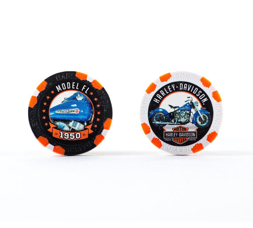 Harley Limited Edition: Vintage Collectable Poker Chips Series 11 1950 Model FL