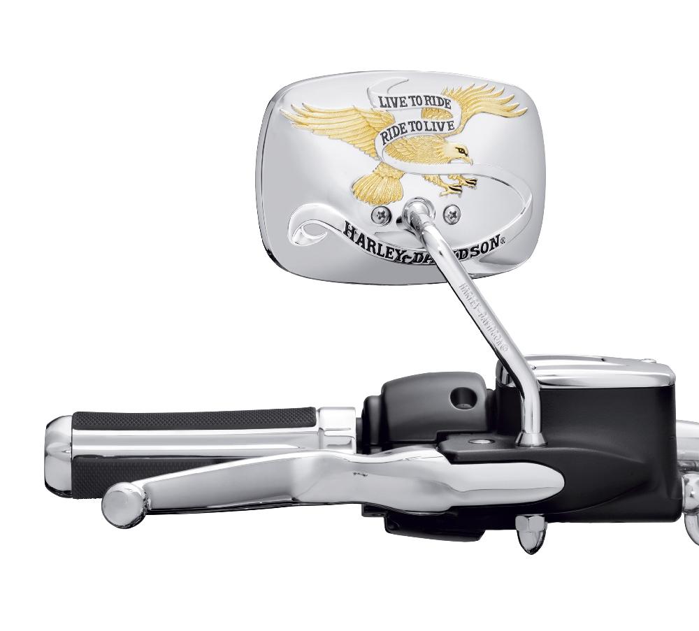 Harley Live To Ride One-Piece Short Stem Mirror - Right Side