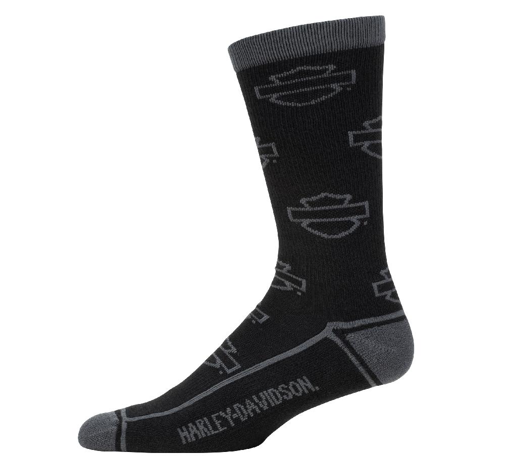 Harley Men's 2 Pack Open Bar & Shield ULTRA DRI Crew Socks
