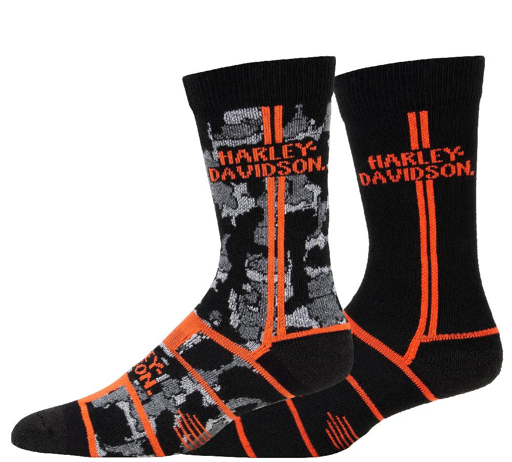 harley Men's 2 Pack Patterned Vented ULTRA DRI™ Crew Socks