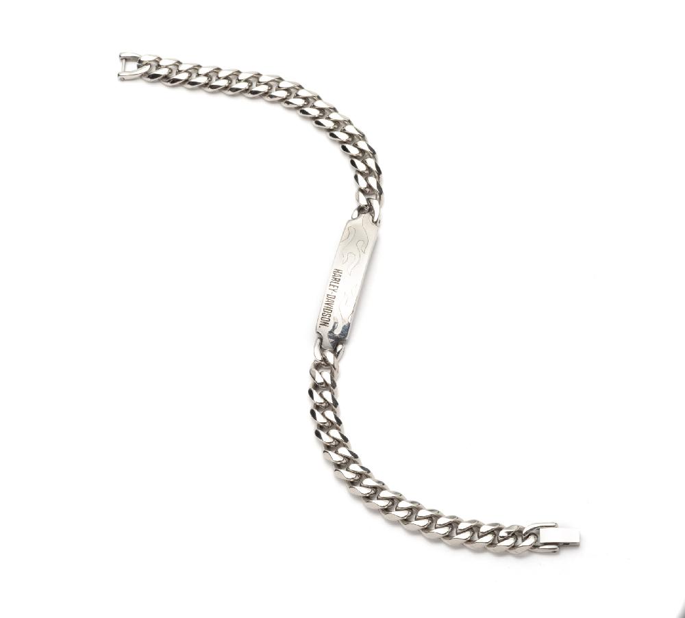 Harley Men's 9" Harley-Davidson® Etched Flame Flex Bracelet