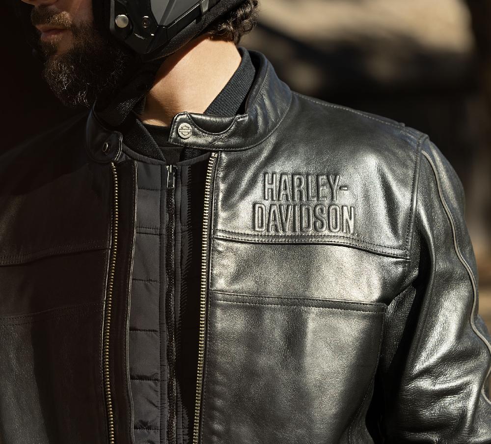 Harley Men's H-D Flex Layering System Café Racer Leather Jacket Outer Layer