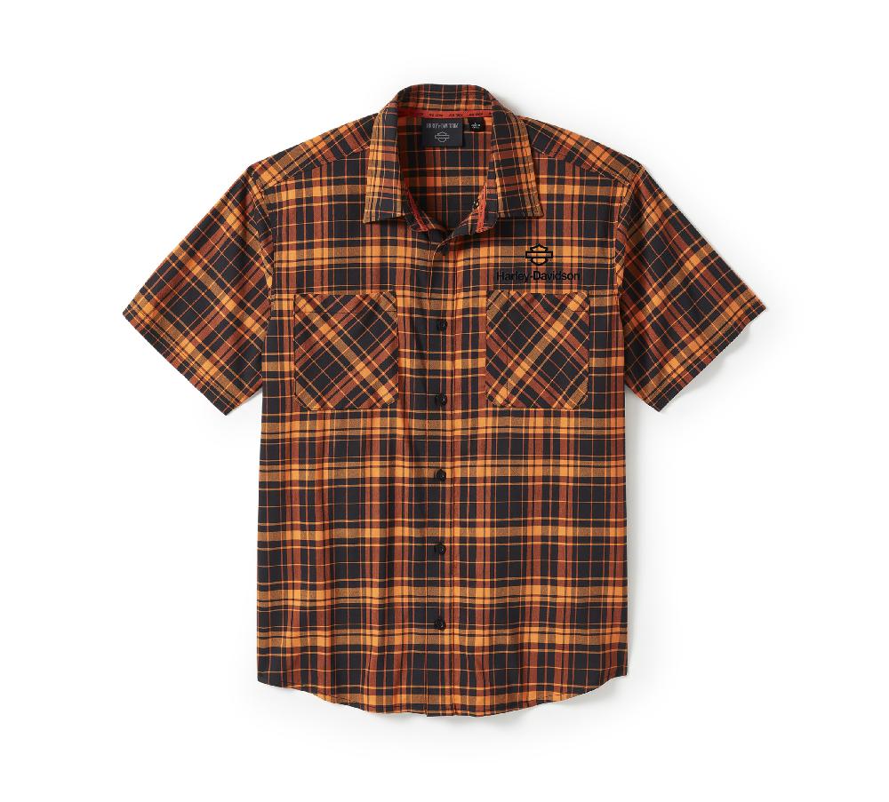 harley Men's H-D® TECH Coolmax® Plaid Short Sleeve Shirt