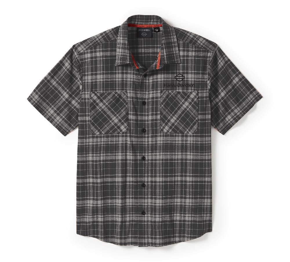 harley Men's H-D® TECH Coolmax® Plaid Short Sleeve Shirt