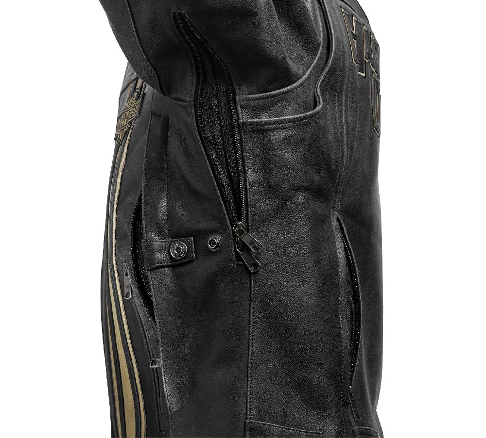 Harley Men's H-D Triple Vent Passing Link II Leather Jacket