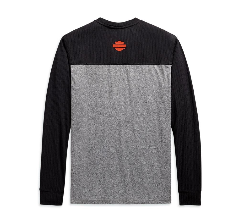Harley Men's Performance Micro Mesh Long Sleeve Colorblock Tee