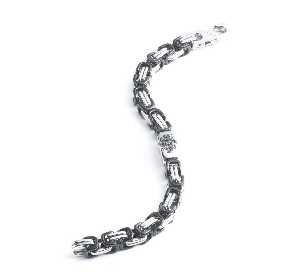 Harley Men's Twotone Interlocked Link Logo Bracelet