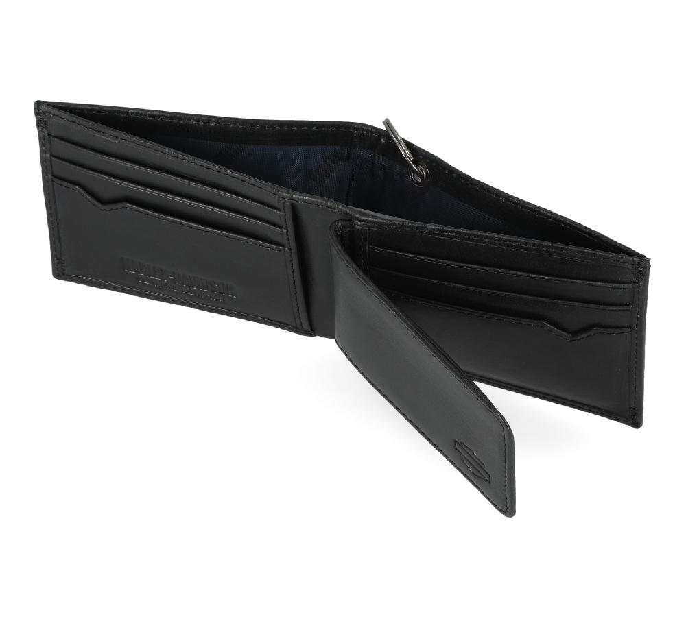 Harley Men's Universal Classic Billfold Leather Wallet With Chain