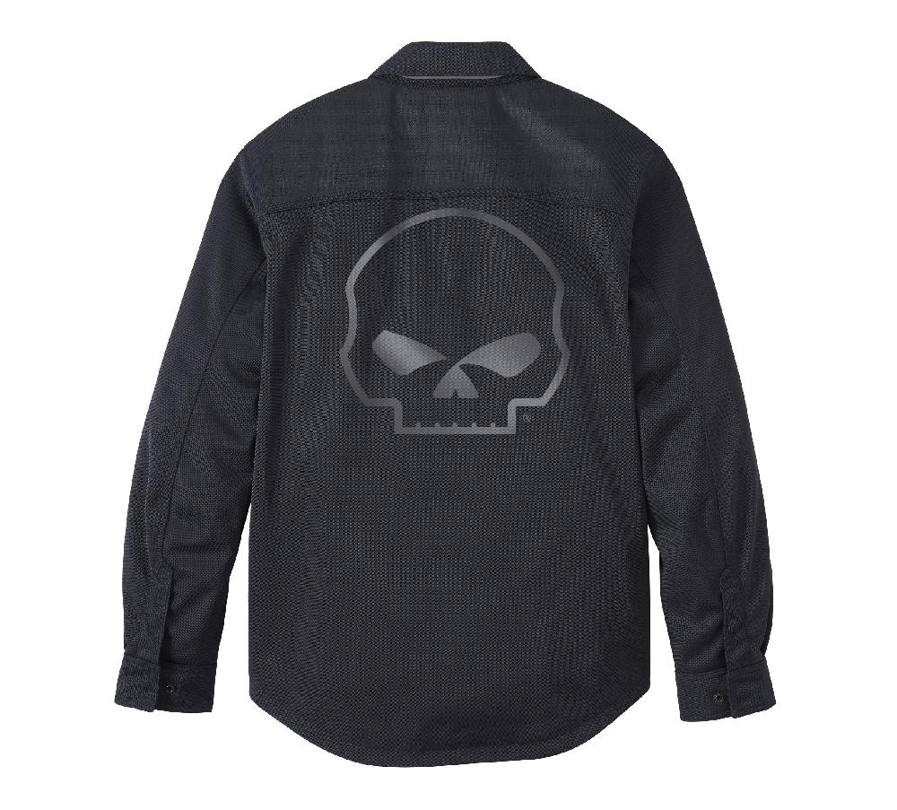 Harley Men's Willie G® Skull Graphic Mesh Operative Riding Shirt Jacket