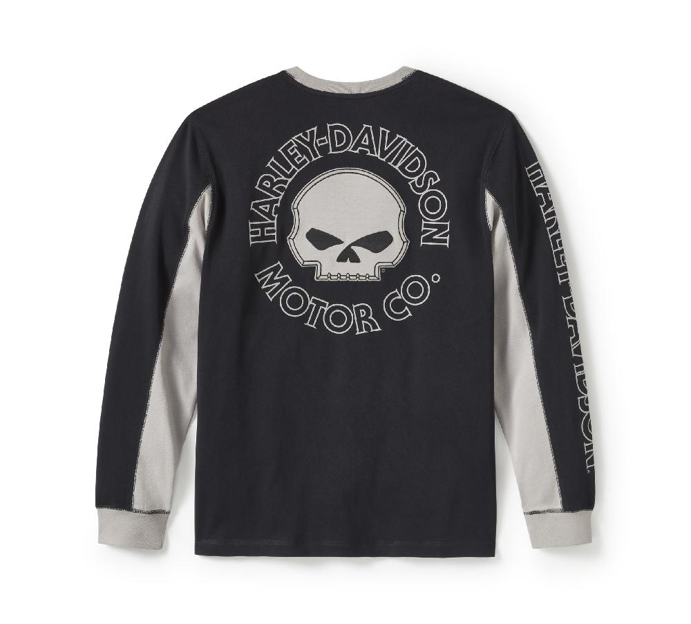 Harley Men's Willie G ™ Skull Colorblock Long Sleeve Tee