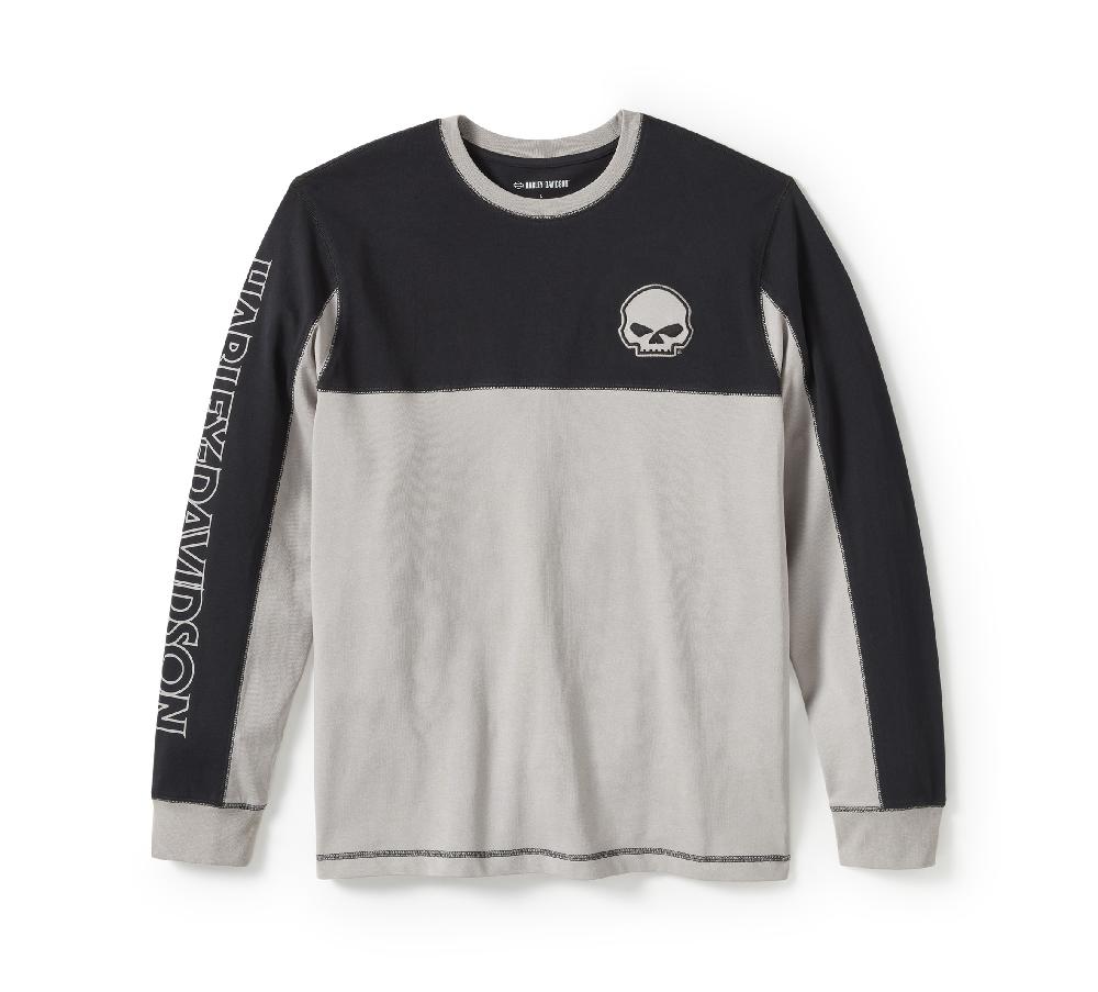 harley Men's Willie G ™ Skull Colorblock Long Sleeve Tee