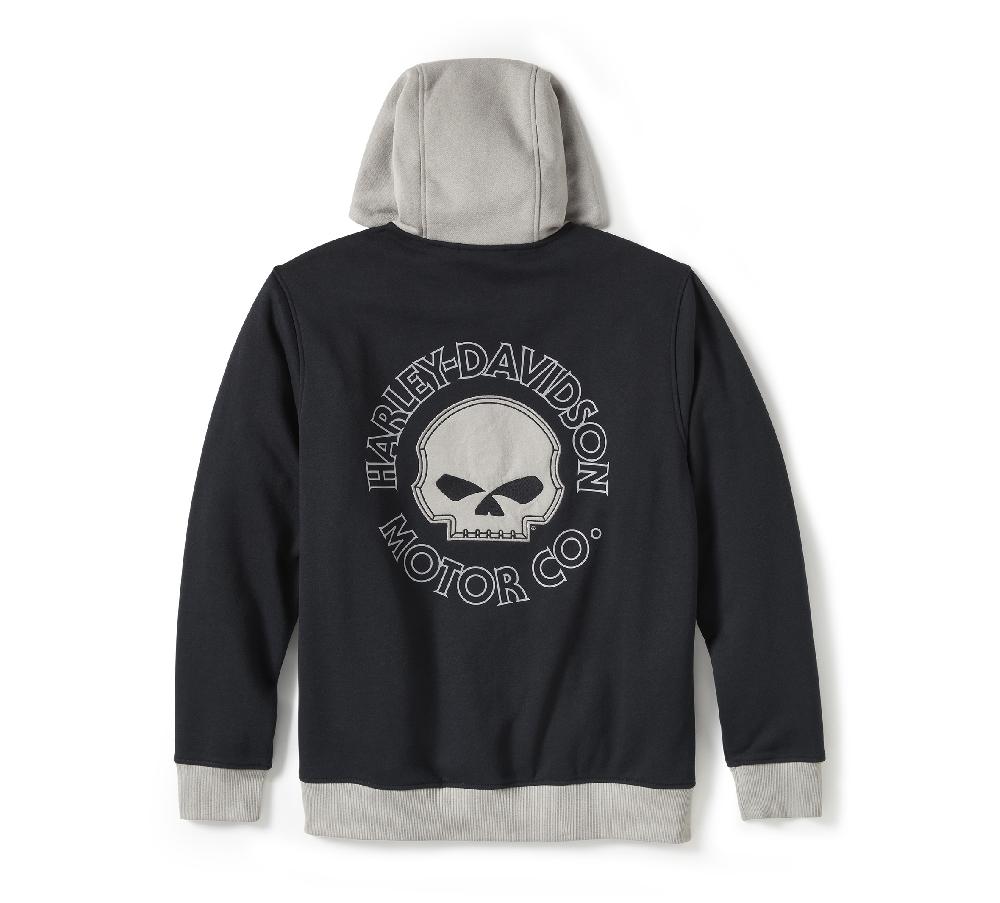 Harley Men's Willie G™ Skull Colorblock Zip Front Hoodie