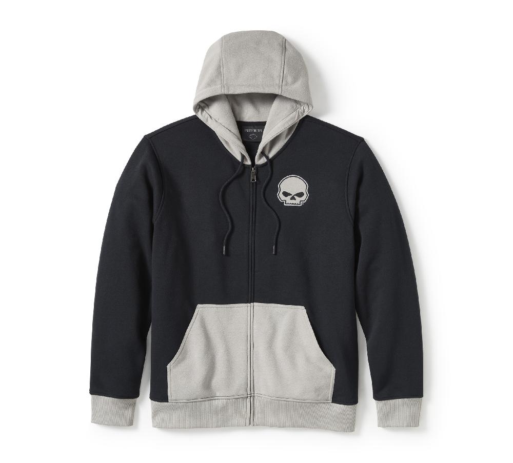 Harley Men's Willie G™ Skull Colorblock Zip Front Hoodie