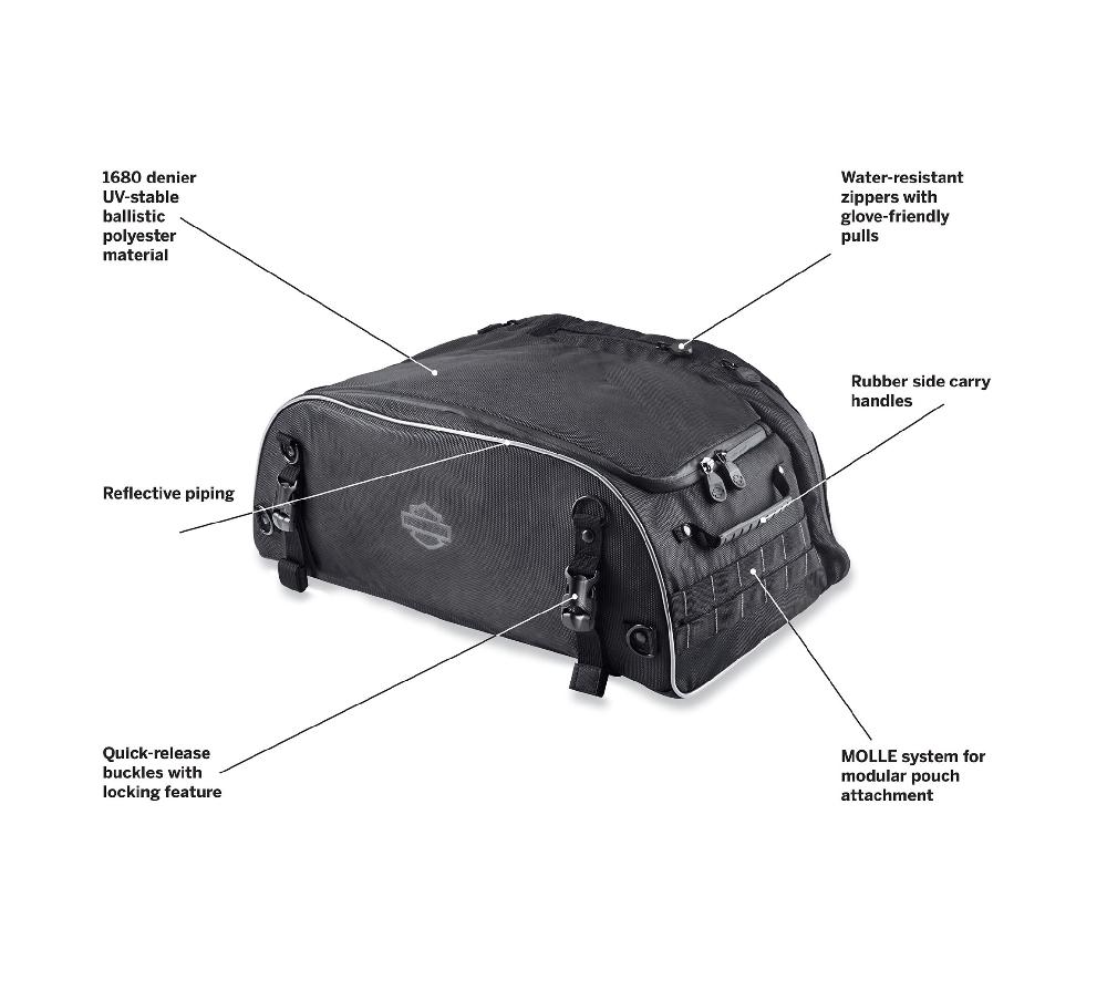 Harley Onyx Premium Luggage Collapsible Tour-Pak Rack Bag
