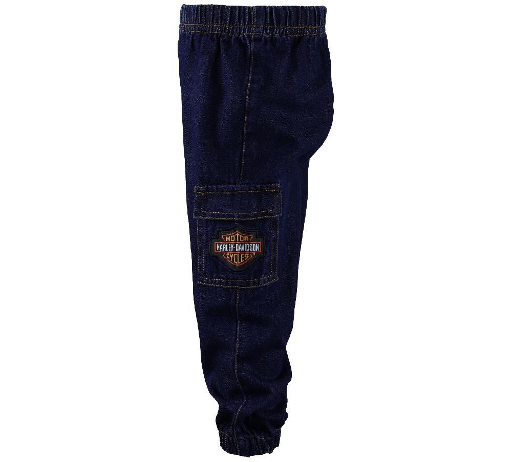 Harley Pants - Toddler Boys Denim Cargo Jogging Pants
