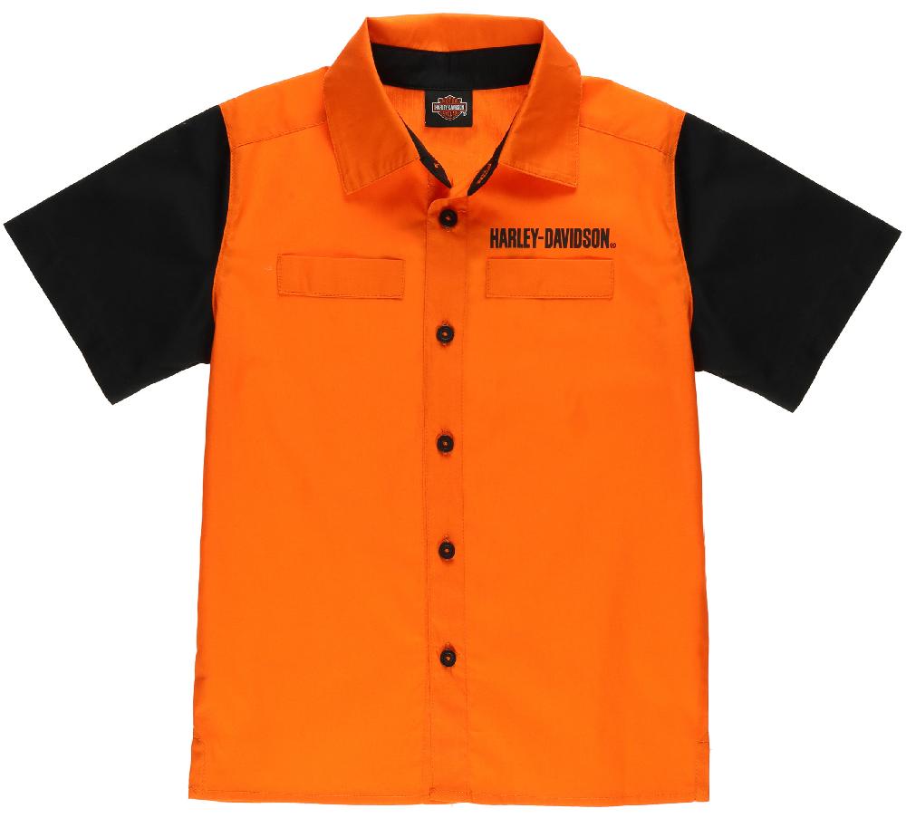 harley Shirt - Little Boys Brushed Poplin Short Sleeve