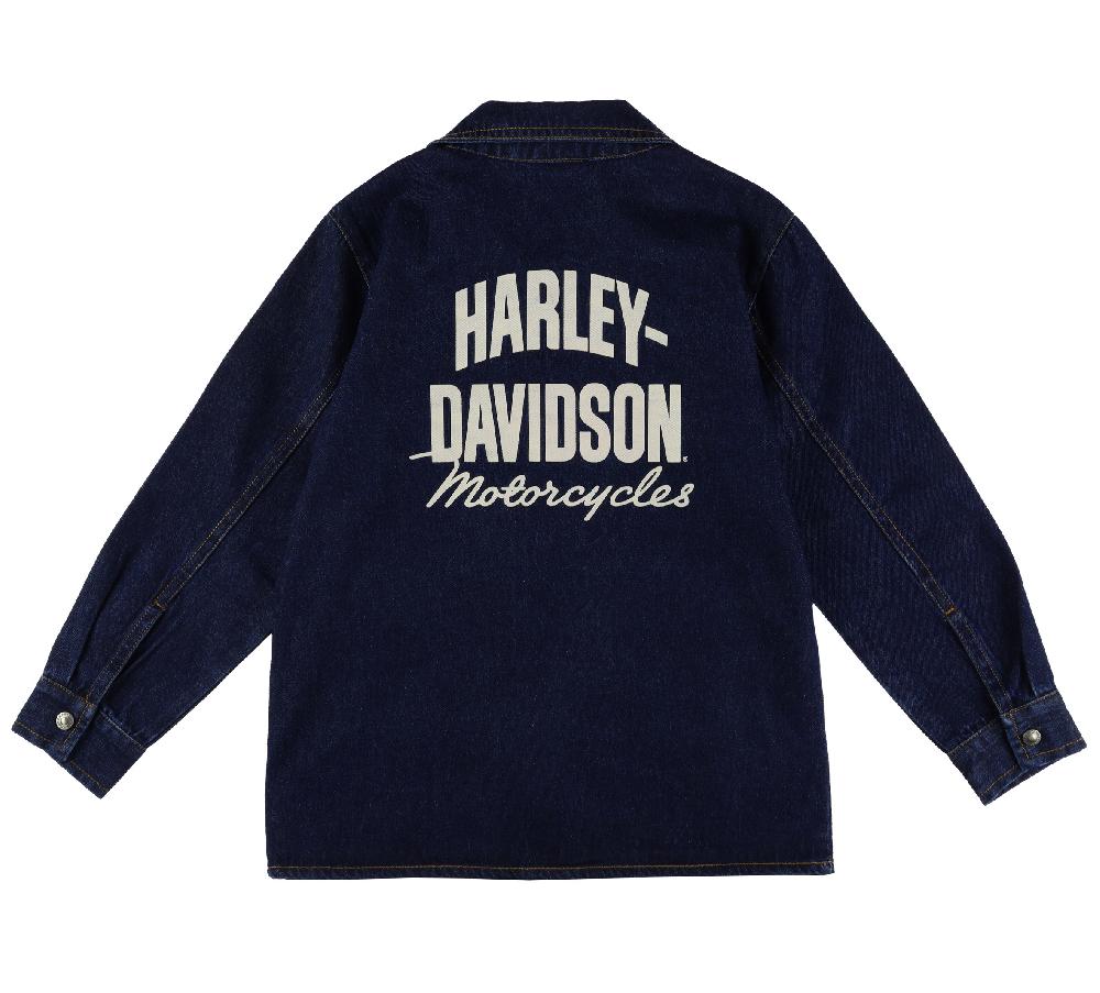 Harley Shirt - Toddler Boys Bar & Shield Denim Long Sleeve Top