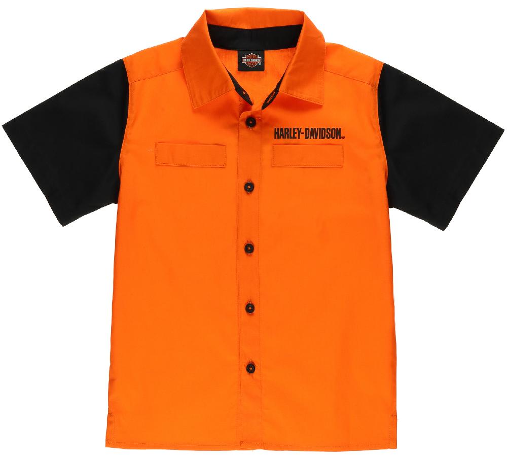 harley Shirt - Toddler Boys Brushed Poplin Short Sleeve