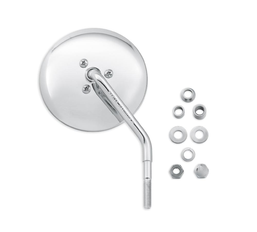 harley Short Stem One-Piece Round Mirror - Right Side