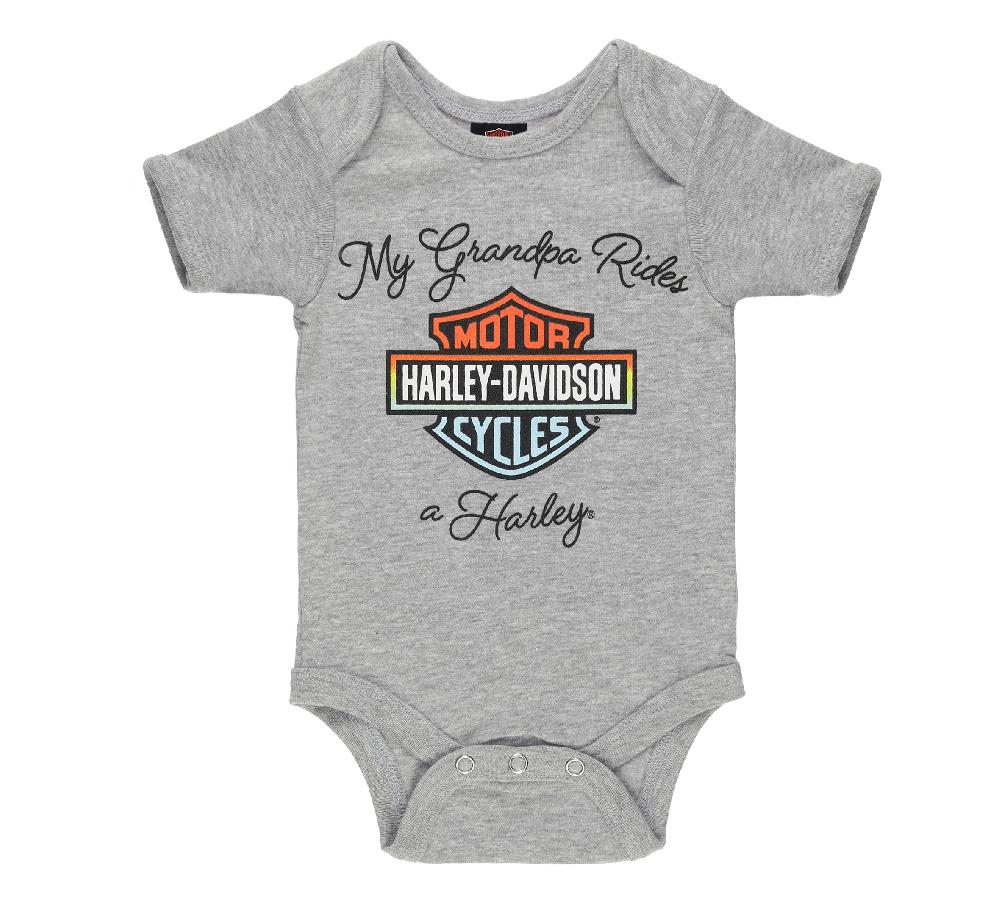 harley Toddler Girls Grandpa Rides a Harley Rib Bodysuit 2 Pack